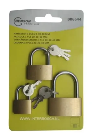 Benson Hangslot 3-delig 20-30-40 mm Gereduceerde Prijs